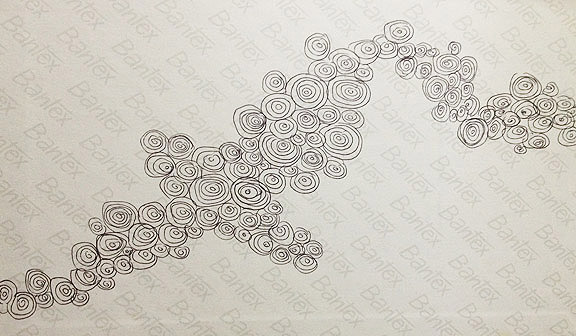 Doodle - små cirkler i en hvirvelvind. Tegnet af Susanne Randers