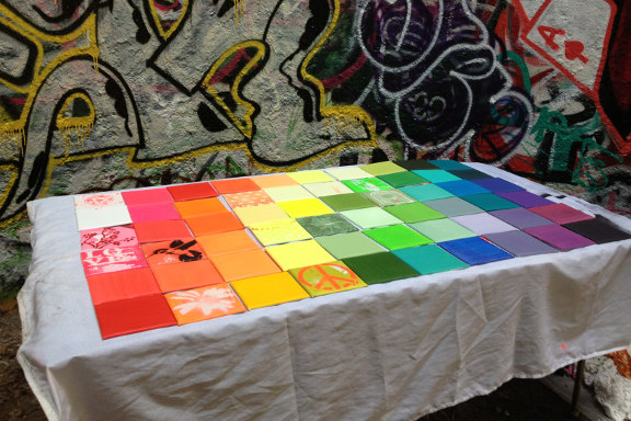 mitkrearum.dk kreativitet 127 kunsthøjskolen i holbæk spraylounge regnbuekakler in progress susanne randers