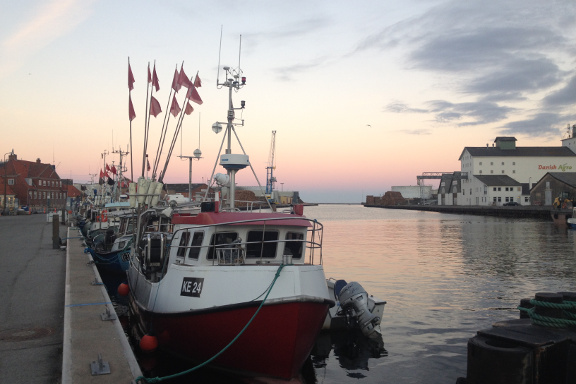 Solnedgang og smukt stilleben på Køge Havn. Fotograf: Susanne Randers