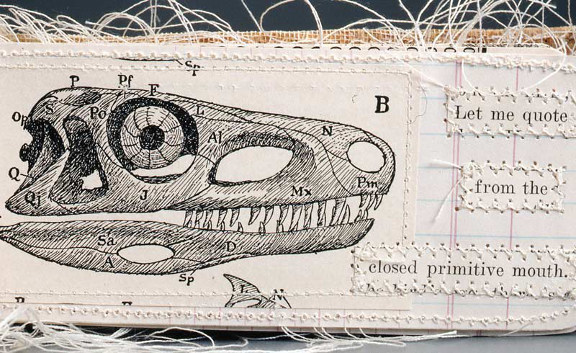 Lisa Kokin: "The Origin of Birds", detail _ Book Art Mixed Media One. Book art made from recycled and found materials