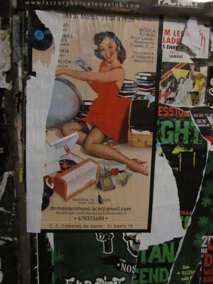 Pin up girl plakat fra Barcelona. Fotograf: Susanne Randers
