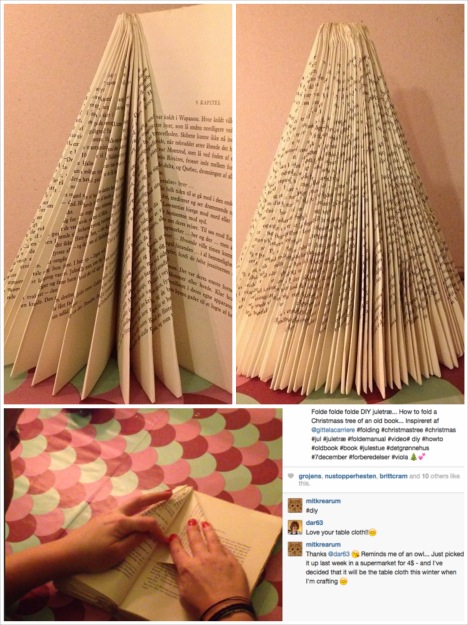 DIY: Foldet juletræ af gammel bog. Upcyckling... Genbrug...