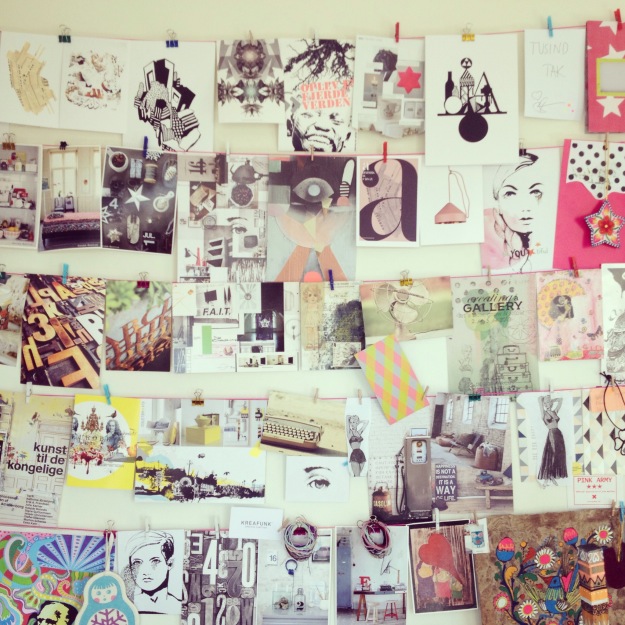365 mood boards in 2014. Mood board #11: My inspiration wall in my studio. Instagram filter Valencia. Photographer: Susanne Randers