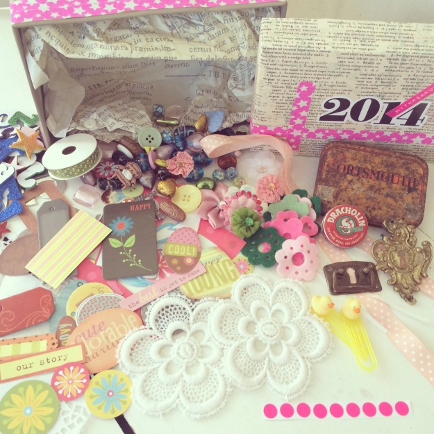 365 mood boards in 2014. Mood board #71: A treasure box loaded with creative goodies. Smashup. Instagram filter Valencia. Photographer: Susanne Randers