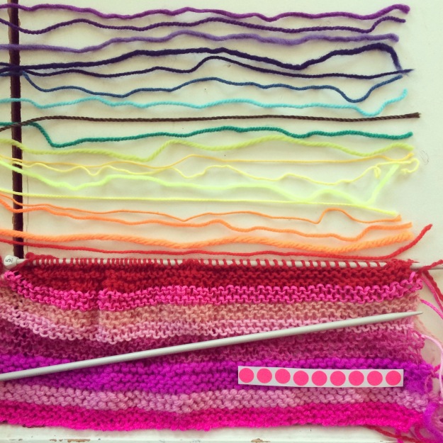 365 mood boards in 2014. Mood board #105: Knitting my own rainbow. Smashup. Instagram filter Valencia. Photographer: Susanne Randers
